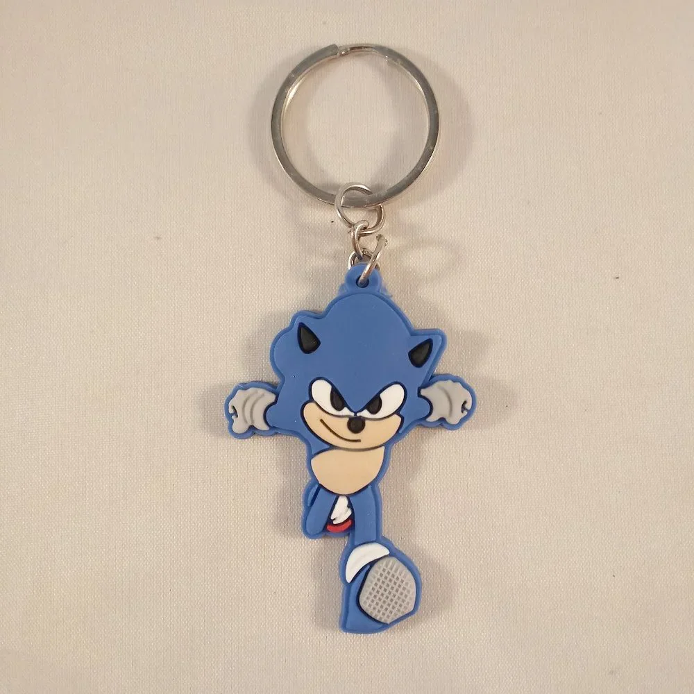 Men's Silver Sonic Hedgehog Keychain Key Ring Lot of 2